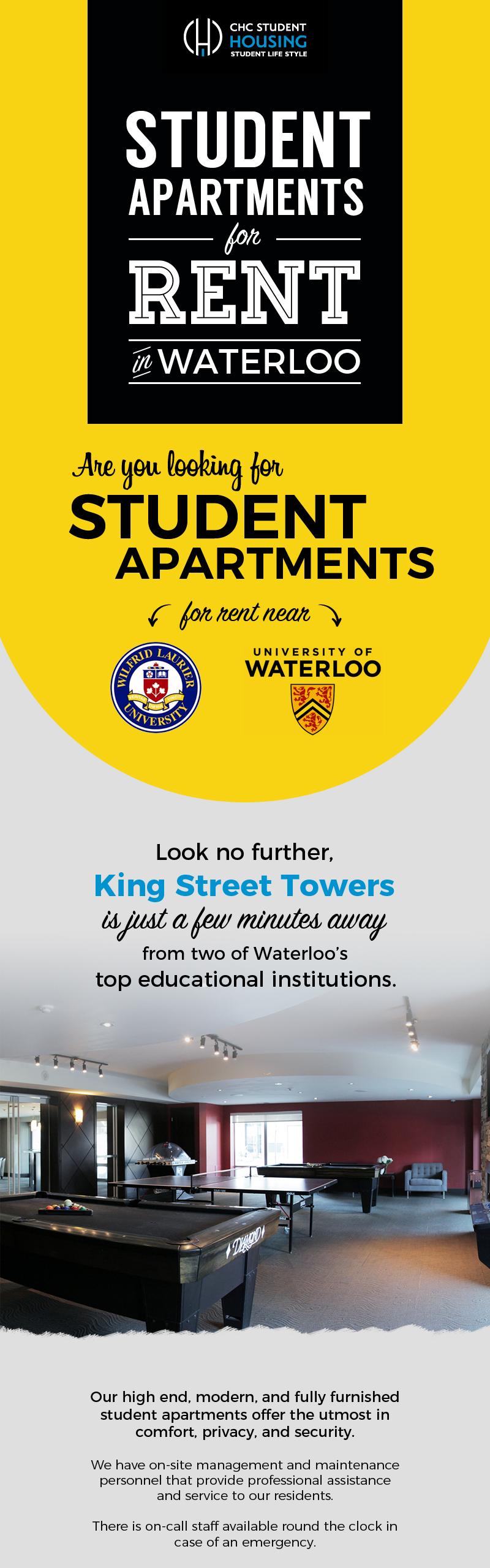 Fully Furnished Student Apartments for Rent in Waterloo