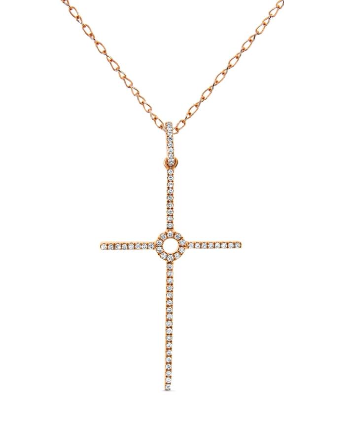 Cross Necklace In 18k Rose Gold