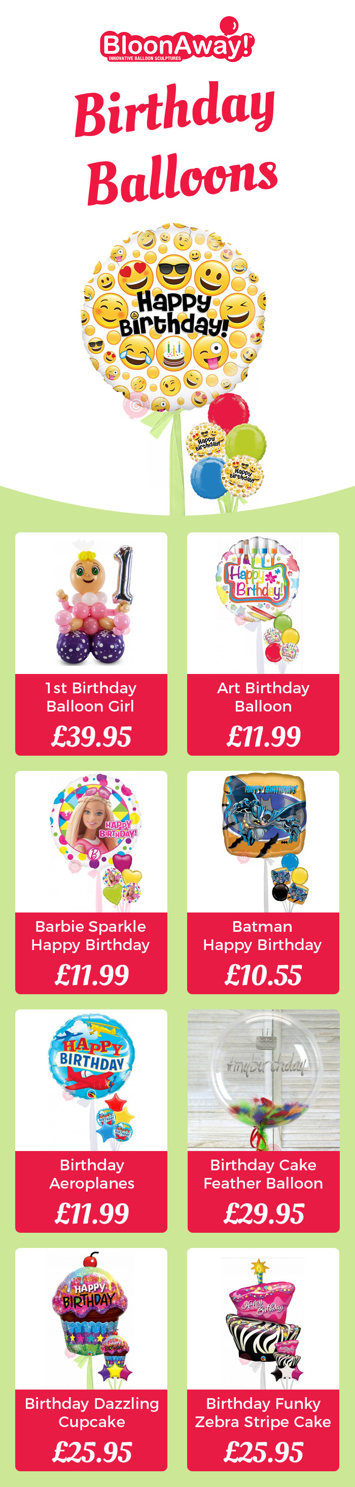 Get Next Day Delivery for Helium Inflated Birthday Balloons in the UK