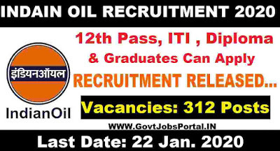 IOCL Recruitment 2020 : Indian Oil Vacancy for 312 Accountant &amp; 